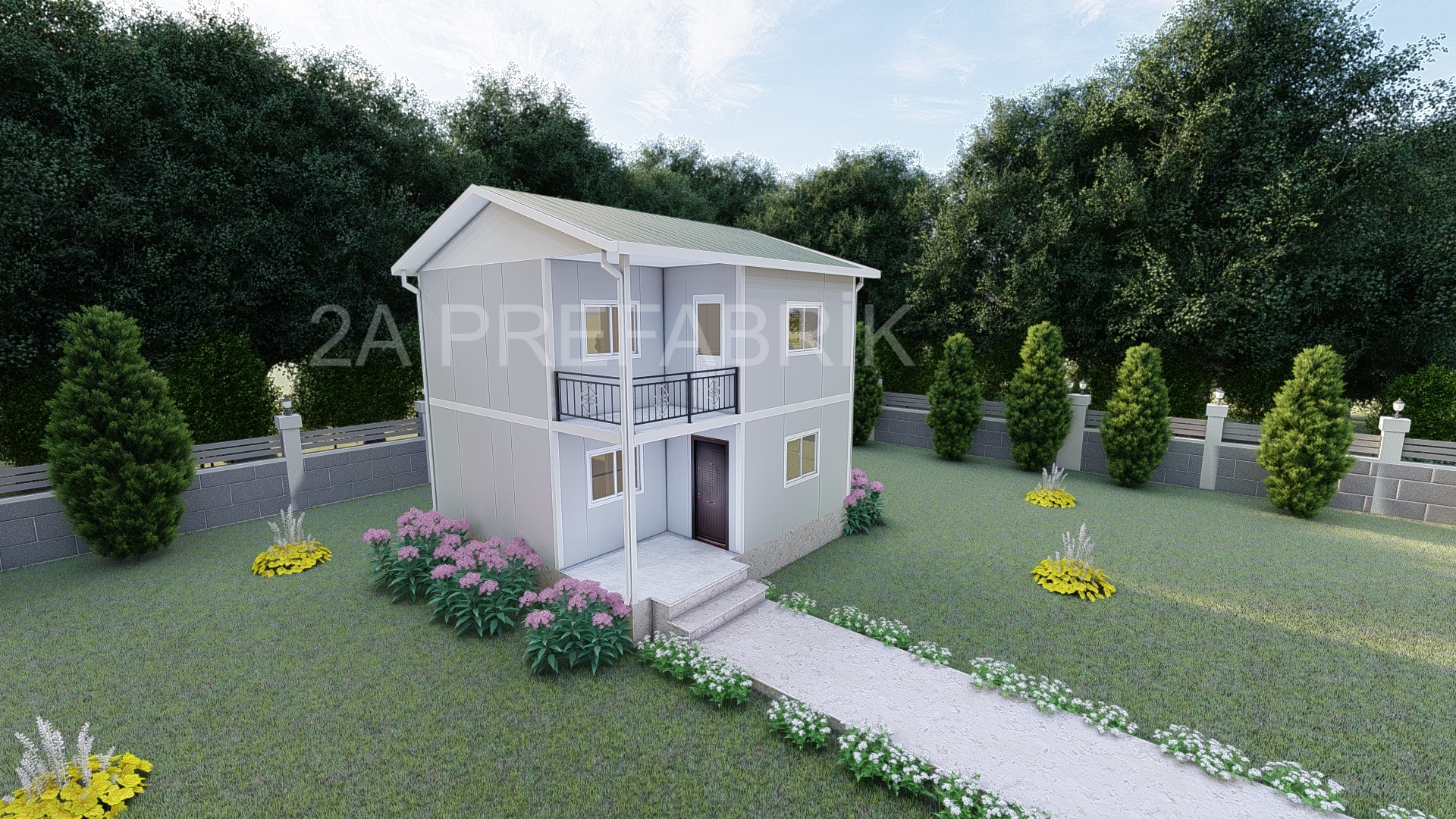 80m² İki Katlı Prefabrik Ev 